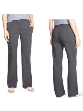 Eileen Fisher Linen Blend Pants Size 14 Graphite Gray Straight Leg Trouser